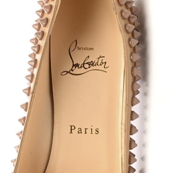 Christian Louboutin Alti Spikes 140 Nude Beige Patent Platform Heels Pumps 36 - Picture 5 of 8